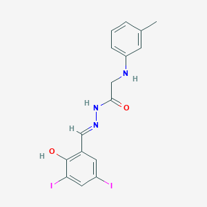 N'-[(E)-(2-Hydroxy-3,5-diiodophenyl)methylidene]-2-[(3-methylphenyl)amino]acetohydrazide