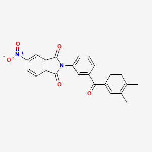 molecular formula C23H16N2O5 B11556765 2-{3-[(3,4-dimethylphenyl)carbonyl]phenyl}-5-nitro-1H-isoindole-1,3(2H)-dione 