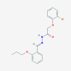 molecular formula C18H19BrN2O3 B11556767 2-(2-bromophenoxy)-N'-[(E)-(2-propoxyphenyl)methylidene]acetohydrazide 