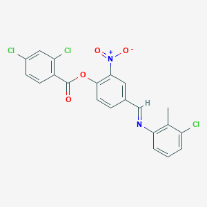 4-[(E)-[(3-Chloro-2-methylphenyl)imino]methyl]-2-nitrophenyl 2,4-dichlorobenzoate