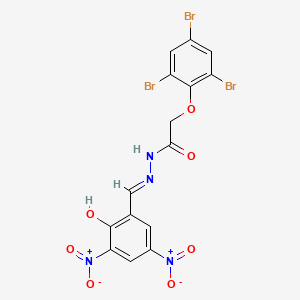 molecular formula C15H9Br3N4O7 B11556820 N'-[(E)-(2-hydroxy-3,5-dinitrophenyl)methylidene]-2-(2,4,6-tribromophenoxy)acetohydrazide 