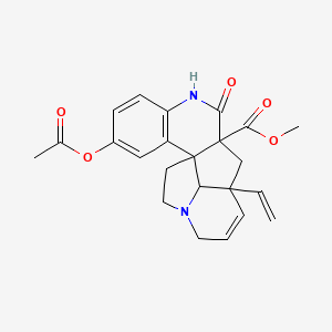 molecular formula C23H24N2O5 B1155685 Methyl 4-acetyloxy-12-ethenyl-9-oxo-8,16-diazapentacyclo[10.6.1.01,10.02,7.016,19]nonadeca-2(7),3,5,13-tetraene-10-carboxylate CAS No. 1432058-90-6