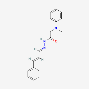 molecular formula C18H19N3O B11556861 2-[Methyl(phenyl)amino]-N'-[(1E,2E)-3-phenylprop-2-EN-1-ylidene]acetohydrazide 