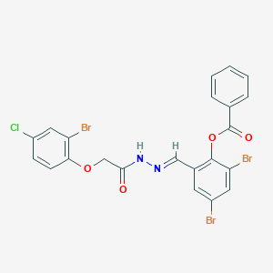 2,4-dibromo-6-[(E)-{2-[(2-bromo-4-chlorophenoxy)acetyl]hydrazinylidene}methyl]phenyl benzoate