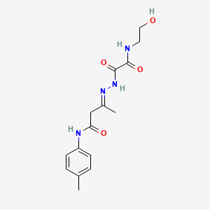 (3E)-3-(2-{[(2-hydroxyethyl)amino](oxo)acetyl}hydrazinylidene)-N-(4-methylphenyl)butanamide