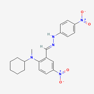 N-cyclohexyl-N-methyl-4-nitro-2-{(E)-[2-(4-nitrophenyl)hydrazinylidene]methyl}aniline