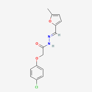 molecular formula C14H13ClN2O3 B11556897 2-(4-chlorophenoxy)-N'-[(E)-(5-methylfuran-2-yl)methylidene]acetohydrazide 