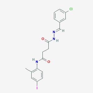 4-[(2E)-2-(3-chlorobenzylidene)hydrazinyl]-N-(4-iodo-2-methylphenyl)-4-oxobutanamide