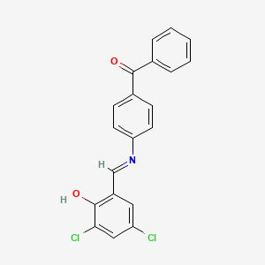 (4-{[(E)-(3,5-dichloro-2-hydroxyphenyl)methylidene]amino}phenyl)(phenyl)methanone