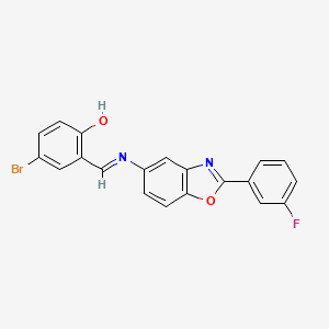 4-bromo-2-[(E)-{[2-(3-fluorophenyl)-1,3-benzoxazol-5-yl]imino}methyl]phenol