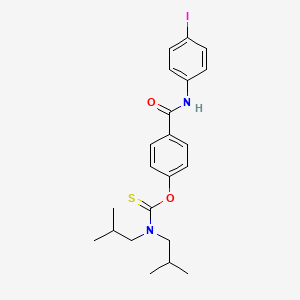 molecular formula C22H27IN2O2S B11556949 O-{4-[(4-iodophenyl)carbamoyl]phenyl} bis(2-methylpropyl)carbamothioate 