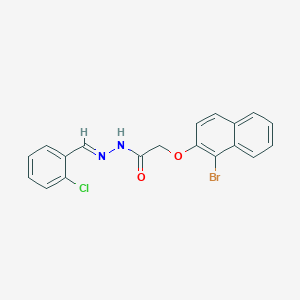 molecular formula C19H14BrClN2O2 B11556961 2-[(1-bromonaphthalen-2-yl)oxy]-N'-[(E)-(2-chlorophenyl)methylidene]acetohydrazide 