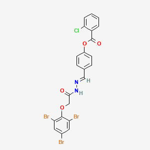 4-[(E)-{2-[(2,4,6-tribromophenoxy)acetyl]hydrazinylidene}methyl]phenyl 2-chlorobenzoate