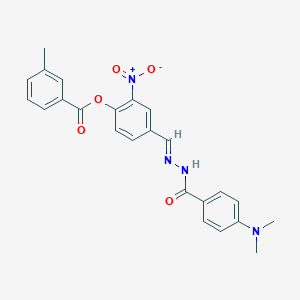 4-[(E)-(2-{[4-(dimethylamino)phenyl]carbonyl}hydrazinylidene)methyl]-2-nitrophenyl 3-methylbenzoate