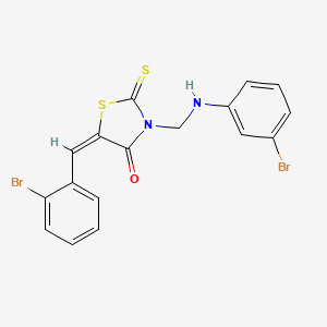 (5E)-5-(2-bromobenzylidene)-3-{[(3-bromophenyl)amino]methyl}-2-thioxo-1,3-thiazolidin-4-one