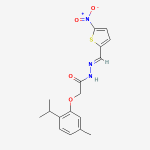 2-[5-methyl-2-(propan-2-yl)phenoxy]-N'-[(E)-(5-nitrothiophen-2-yl)methylidene]acetohydrazide