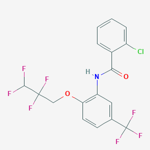 molecular formula C17H11ClF7NO2 B11557023 2-Chloro-N-[2-(2,2,3,3-tetrafluoropropoxy)-5-(trifluoromethyl)phenyl]benzamide 