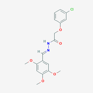 2-(3-chlorophenoxy)-N'-[(E)-(2,4,5-trimethoxyphenyl)methylidene]acetohydrazide