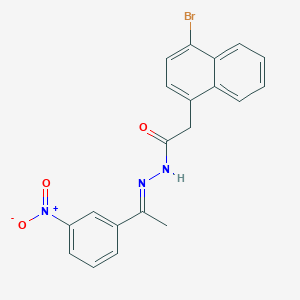 molecular formula C20H16BrN3O3 B11557027 2-(4-bromonaphthalen-1-yl)-N'-[(1E)-1-(3-nitrophenyl)ethylidene]acetohydrazide 