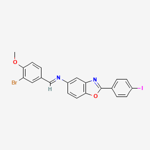 N-[(E)-(3-bromo-4-methoxyphenyl)methylidene]-2-(4-iodophenyl)-1,3-benzoxazol-5-amine