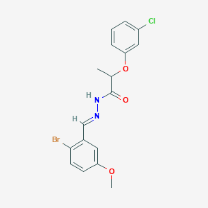 N'-[(E)-(2-bromo-5-methoxyphenyl)methylidene]-2-(3-chlorophenoxy)propanehydrazide