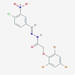 molecular formula C15H9Br3ClN3O4 B11557050 N'-[(E)-(4-chloro-3-nitrophenyl)methylidene]-2-(2,4,6-tribromophenoxy)acetohydrazide 