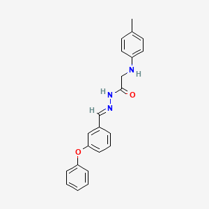 molecular formula C22H21N3O2 B11557068 2-[(4-methylphenyl)amino]-N'-[(1E)-(3-phenoxyphenyl)methylene]acetohydrazide 