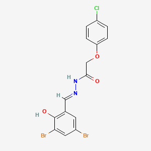 2-(4-chlorophenoxy)-N'-[(E)-(3,5-dibromo-2-hydroxyphenyl)methylidene]acetohydrazide