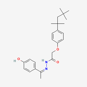 molecular formula C24H32N2O3 B11557112 N'-[(1Z)-1-(4-hydroxyphenyl)ethylidene]-2-[4-(2,4,4-trimethylpentan-2-yl)phenoxy]acetohydrazide 