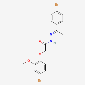 molecular formula C17H16Br2N2O3 B11557146 2-(4-bromo-2-methoxyphenoxy)-N'-[(1E)-1-(4-bromophenyl)ethylidene]acetohydrazide 