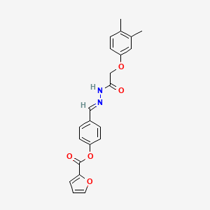 4-[(E)-{2-[(3,4-dimethylphenoxy)acetyl]hydrazinylidene}methyl]phenyl furan-2-carboxylate