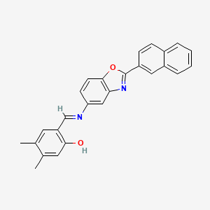 4,5-dimethyl-2-[(E)-{[2-(naphthalen-2-yl)-1,3-benzoxazol-5-yl]imino}methyl]phenol