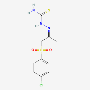 molecular formula C10H12ClN3O2S2 B11557208 (2Z)-2-{1-[(4-chlorophenyl)sulfonyl]propan-2-ylidene}hydrazinecarbothioamide 