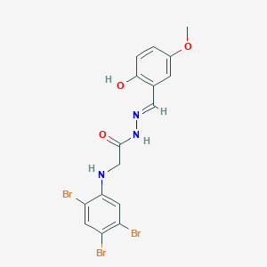 N'-[(E)-(2-Hydroxy-5-methoxyphenyl)methylidene]-2-[(2,4,5-tribromophenyl)amino]acetohydrazide