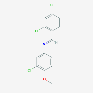 molecular formula C14H10Cl3NO B11557236 3-chloro-N-[(E)-(2,4-dichlorophenyl)methylidene]-4-methoxyaniline 