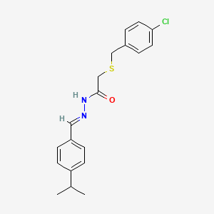 2-[(4-chlorobenzyl)sulfanyl]-N'-{(E)-[4-(propan-2-yl)phenyl]methylidene}acetohydrazide