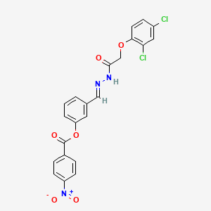 3-[(E)-{2-[(2,4-dichlorophenoxy)acetyl]hydrazinylidene}methyl]phenyl 4-nitrobenzoate