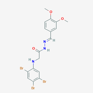 molecular formula C17H16Br3N3O3 B11557255 N'-[(E)-(3,4-Dimethoxyphenyl)methylidene]-2-[(2,4,5-tribromophenyl)amino]acetohydrazide 