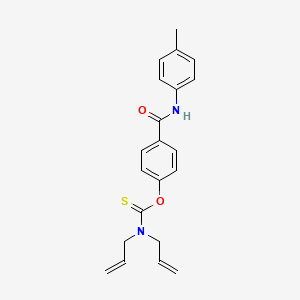 molecular formula C21H22N2O2S B11557279 4-{[Bis(prop-2-EN-1-YL)carbamothioyl]oxy}-N-(4-methylphenyl)benzamide 