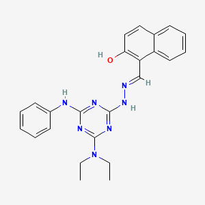 1-[(E)-{2-[4-(diethylamino)-6-(phenylamino)-1,3,5-triazin-2-yl]hydrazinylidene}methyl]naphthalen-2-ol