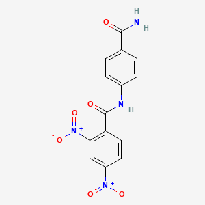 molecular formula C14H10N4O6 B11557294 N-(4-carbamoylphenyl)-2,4-dinitrobenzamide 