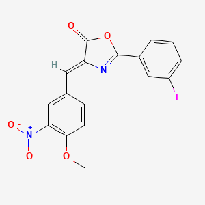 molecular formula C17H11IN2O5 B11557302 (4Z)-2-(3-iodophenyl)-4-(4-methoxy-3-nitrobenzylidene)-1,3-oxazol-5(4H)-one 