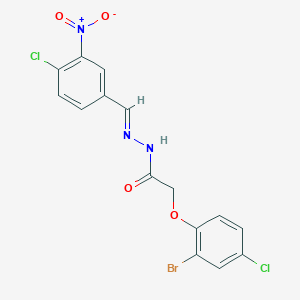 2-(2-bromo-4-chlorophenoxy)-N'-[(E)-(4-chloro-3-nitrophenyl)methylidene]acetohydrazide