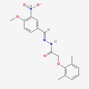 2-(2,6-dimethylphenoxy)-N'-[(E)-(4-methoxy-3-nitrophenyl)methylidene]acetohydrazide