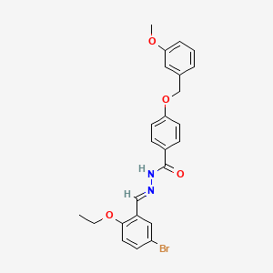 molecular formula C24H23BrN2O4 B11557340 N'-[(E)-(5-bromo-2-ethoxyphenyl)methylidene]-4-[(3-methoxybenzyl)oxy]benzohydrazide 