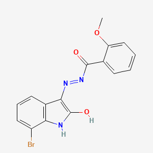 N'-[(3Z)-7-bromo-2-oxo-1,2-dihydro-3H-indol-3-ylidene]-2-methoxybenzohydrazide