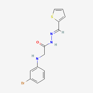 molecular formula C13H12BrN3OS B11557403 2-[(3-Bromophenyl)amino]-N'-[(E)-(thiophen-2-YL)methylidene]acetohydrazide 