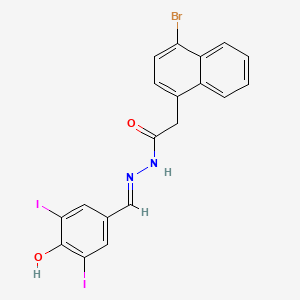 2-(4-bromonaphthalen-1-yl)-N'-[(E)-(4-hydroxy-3,5-diiodophenyl)methylidene]acetohydrazide