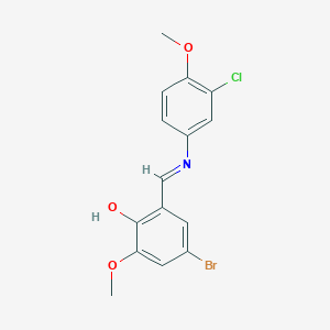 4-Bromo-2-[(E)-[(3-chloro-4-methoxyphenyl)imino]methyl]-6-methoxyphenol