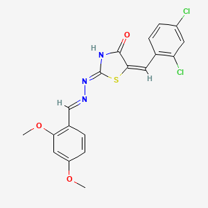 molecular formula C19H15Cl2N3O3S B11557478 (2Z,5E)-5-(2,4-dichlorobenzylidene)-2-[(2E)-(2,4-dimethoxybenzylidene)hydrazinylidene]-1,3-thiazolidin-4-one 